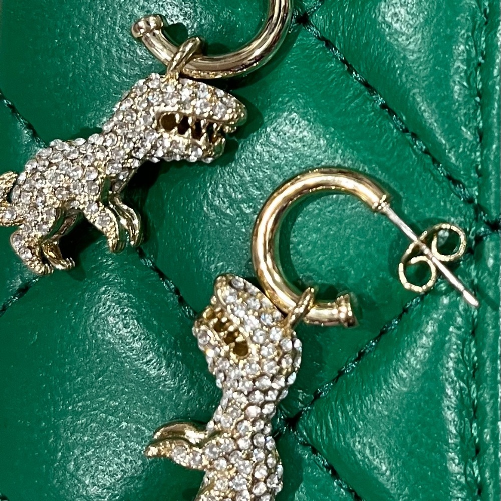 Coach Rexy pave stone earrings, EUC